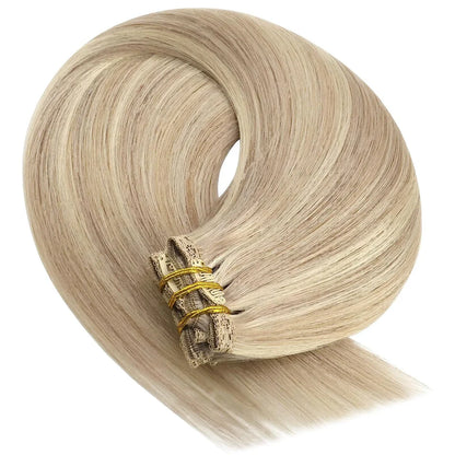 24" Clip In Extensions - Beige Blonde 613/27#